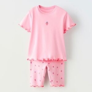 NWT Zara strawberry matching set